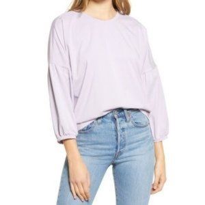 Madewell Crepe Drop - Shoulder bubble sleeve Top